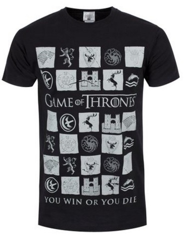 T shirt stemma con le varie case di game of thrones