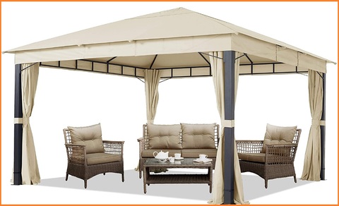 Gazebo 4x4 impermeabile con chiusura laterale