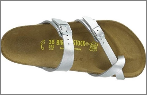 Sandalo donna pelle riv. tessuto grigio birkenstock