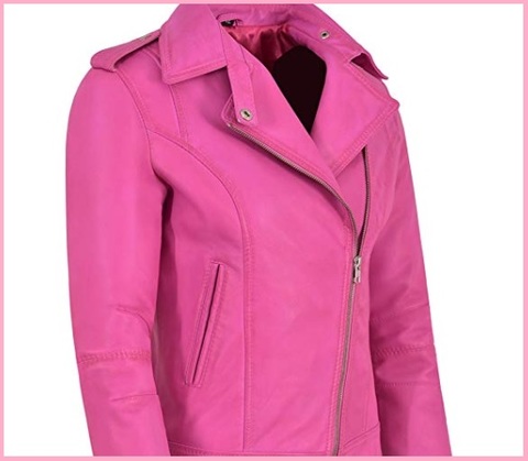 Giacca in pelle fucsia