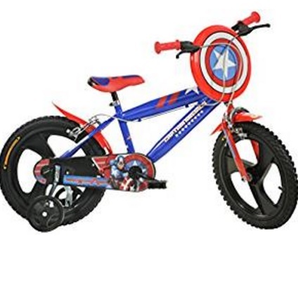 Bicicletta di capitan america con scudo