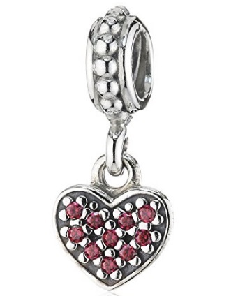 Pendente ciondolo cuore con zirconi per bracciale pandora
