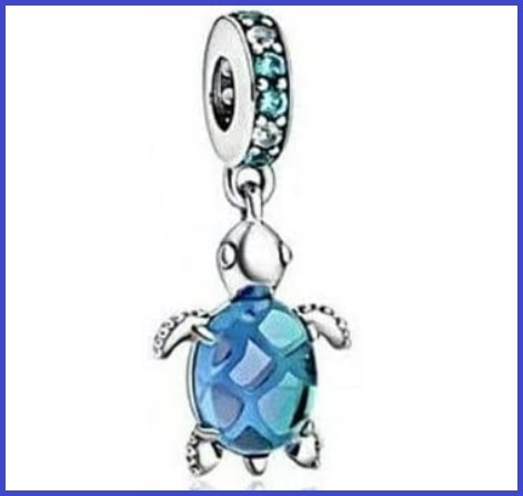 Pandora Collana Charm Azzurro E Argento