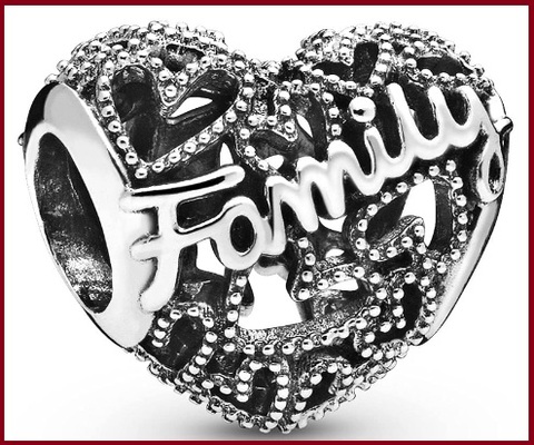 Charm Pandora Con Scritta "family Forever"