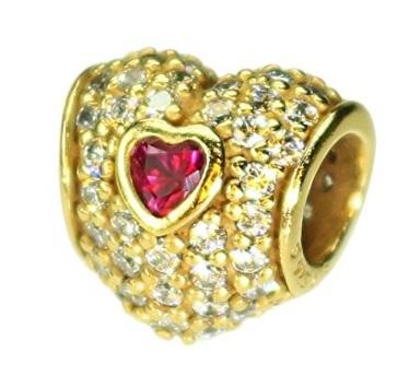 Pandora cuore oro placcato con rubino