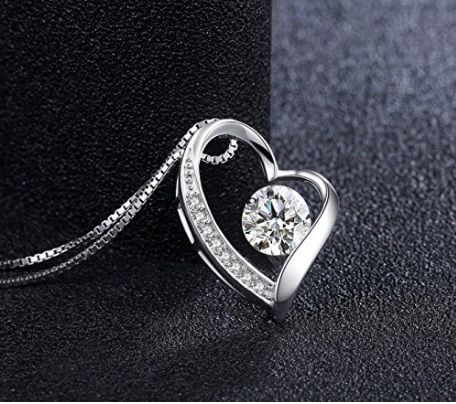 Collana a forma di cuore sterling 925 con zircone