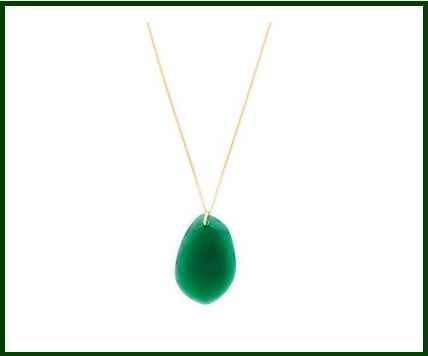 Collana Verde Agata E Placcata In Oro Wouters