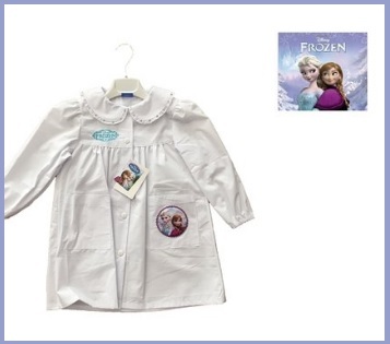 Grembiule per scuola bianco e di frozen