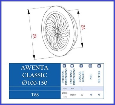 Griglia ventilazione regolabile