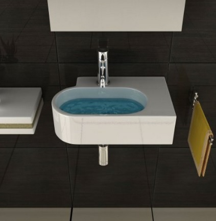 Lavabo moderno sospeso e in ceramica per il bagno