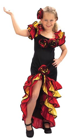 Costume da ballerina di rumba flamenco per bambina