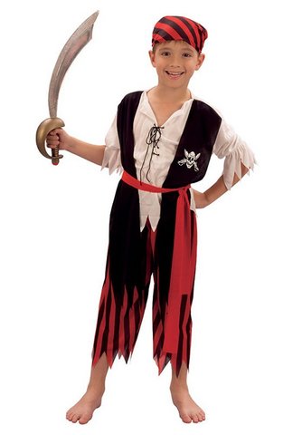 M 4-6 anni Tacobear Costume Pirata Bambino con Pirata Accessori Pirata Cappello Toppa pugnale Bussola Borsa orecchino Medaglione doro Pirata Costume Halloween per Bambini