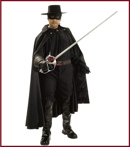 Costume di carnevale da zorro, per uomo