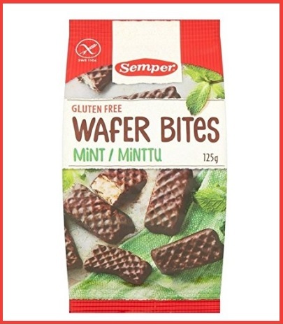 Wafer ricoperti di cioccolato alla menta senza glutine