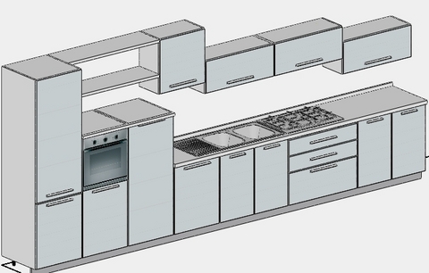 Cucina ml 5,10 anta in vetro euro 4840,00  | Grandi Sconti | Arredamenti a Roma Qualità e Convenienza