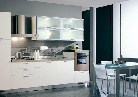 Cucina anta ecologica bianca e vetro satinato bianco