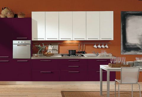 Cucina Moderna Tempera Laccata Bianco E Melanzana Lazio