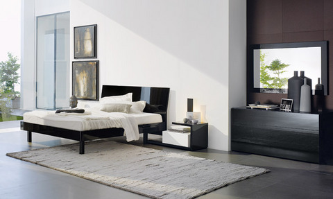 Modernissimo letto matrimoniale glossy black