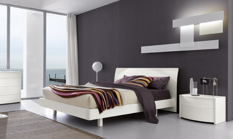 Letto moderno frassino bianco lazio