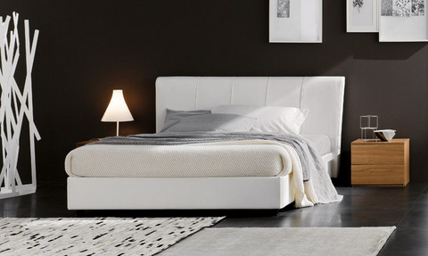 Nuovissimo Letto Ecopelle Bianco Lazio