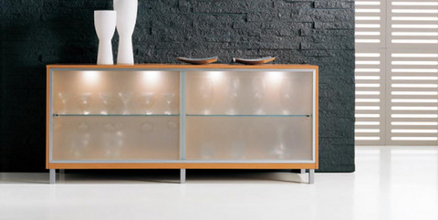 Credenza  con ante in vetro satinato roma