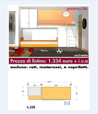 Cameretta a ponte due letti in promozione frosinone