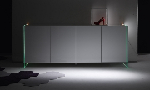 Credenza laccata con luci led lazio