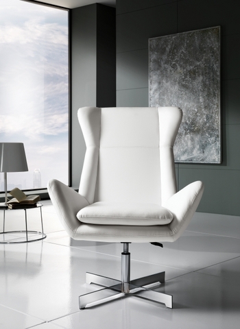 Poltrona cromo lucido ed ecopelle bianco maxhome lazio