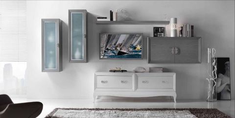 Composizione giorno classica bianco e grigio tempo d'arredo