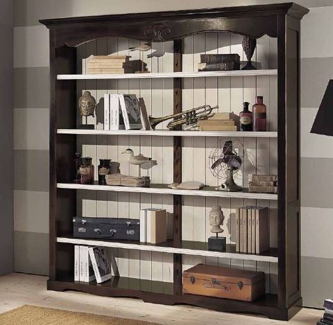 Libreria a giorno in legno tempo d'arredo roma