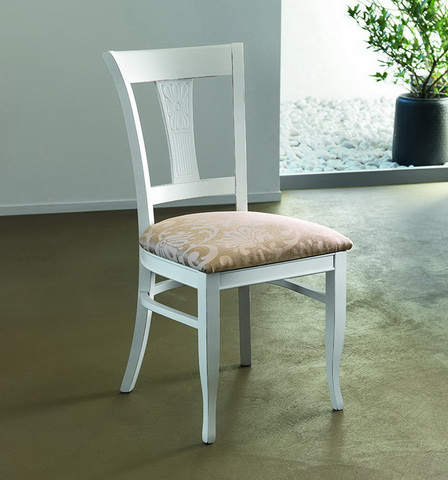 Sedia classica bianca con seduta imbottita roma | Grandi Sconti | Arredamenti a Roma Qualità e Convenienza