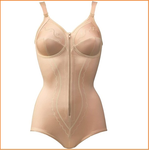 Triumph Doreen Plus Cotton 01 Bsz 01 Body In Elastico Con Cotone Con Cerniera