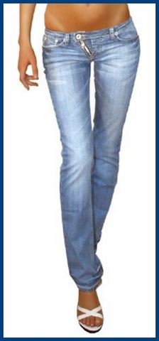 Jeans da donna con zip laterale