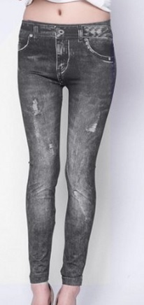 Leggings jeans denim scuri