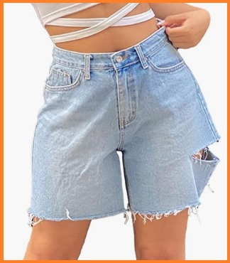 Pantaloncini corti jeans per ragazza alla moda