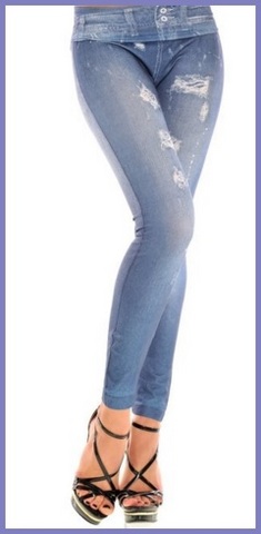 Leggings a forma di jeans chiari