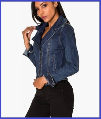 Giacca in jeans con cerniera laterale