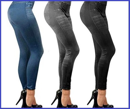 Leggings effetto jeans da donna