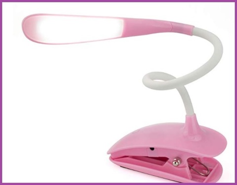 Lampada lettura rosa portatile