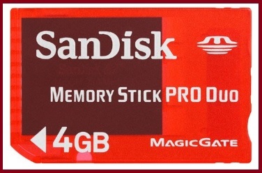 Memory stick pro duo sandisk