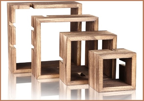 Mensole quadrate scaffali, in legno