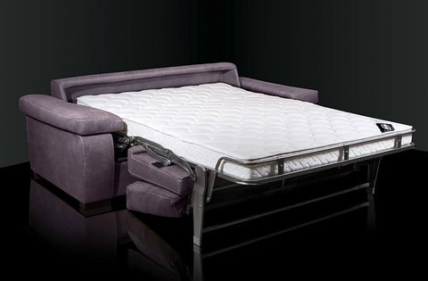 Divano letto in tessuto lilla