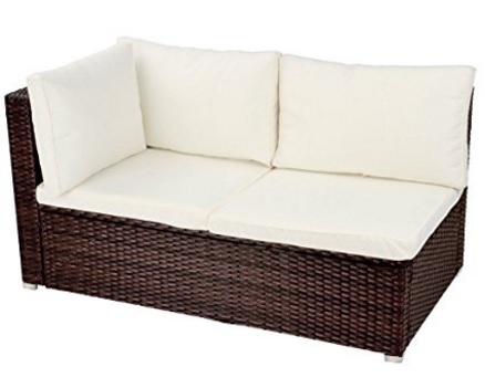 Divano poltrona con cuscini angolare polyrattan