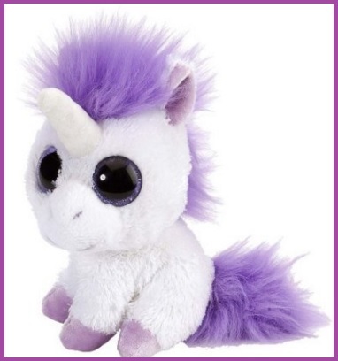 Cucciolo di unicorno peluche bianco e viola