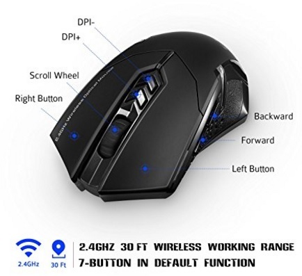 Mouse gaming wireless senza fili victsing