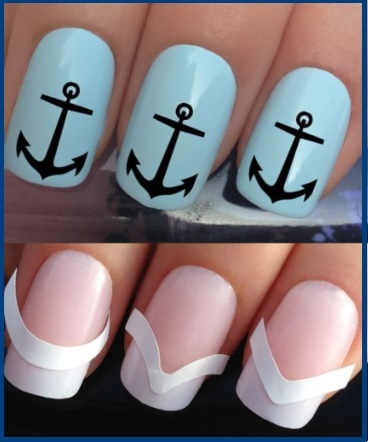 Unghie Finte Con Decorazione Ancora