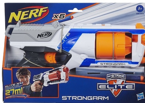 Pistola grande nerf per bambini con 6 dardi