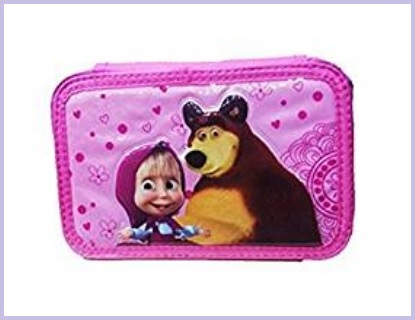 Astuccio Completo Di Color Viola Masha E Orso
