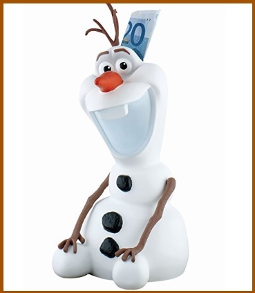 Salvadanaio statuina della disney di olaf