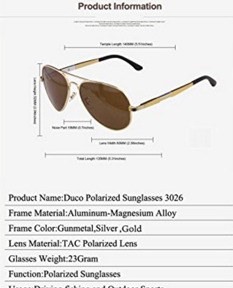 Occhiali da sole aviator polarizzati duco | Grandi Sconti | Dove comprare occhiali da sole firmati